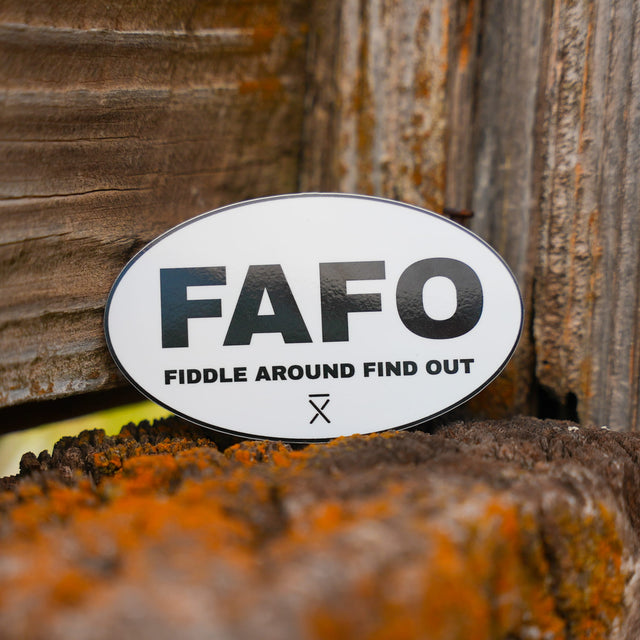 FAFO White Oval Sticker
