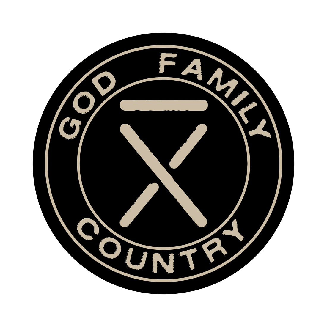 God. Family. Country. Sticker - Black