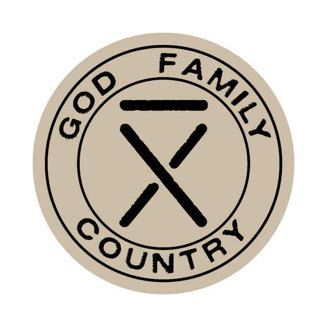 God. Family. Country. Sticker - Tan