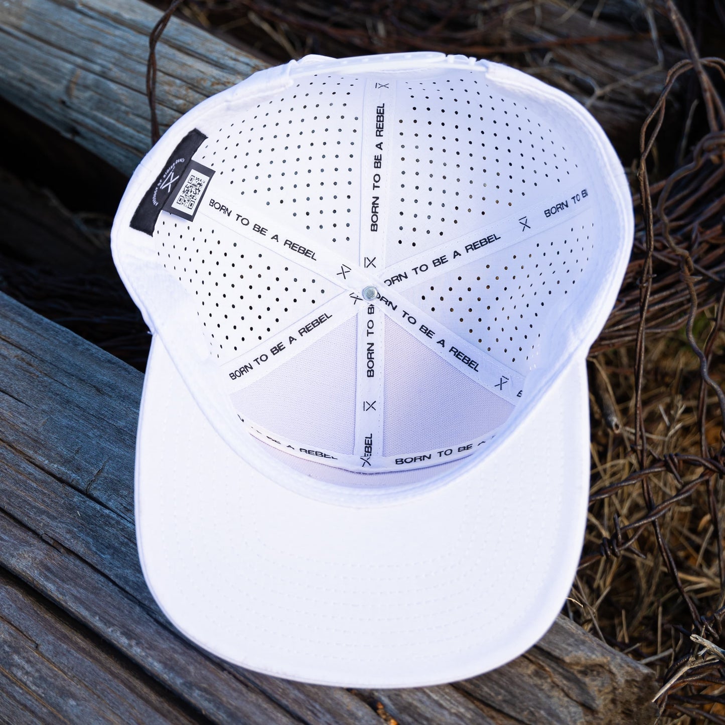 
                  
                    White Rebel 5 Panel Hat
                  
                