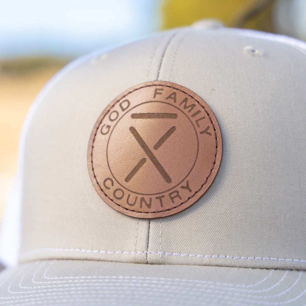 
                  
                    GOD. FAMILY. COUNTRY. KHAKI TRUCKER HAT
                  
                