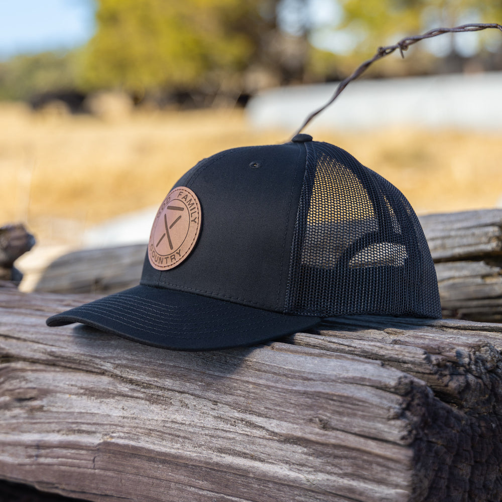 Circle Leather Patch Hat