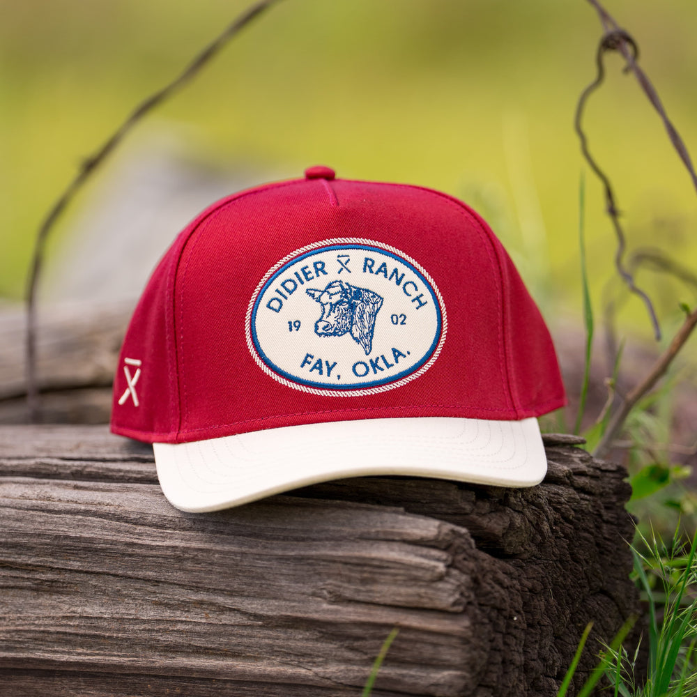 Didier Ranch Patch Hat – Retro Red and Cream Edition
