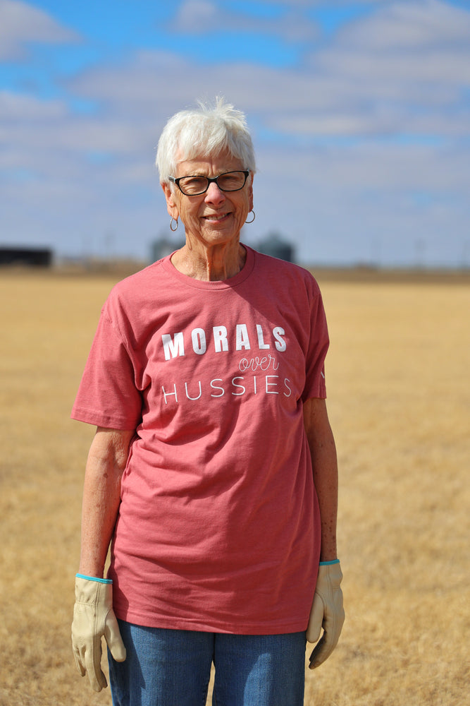 
                  
                    MORALS OVER HUSSIES TEE
                  
                