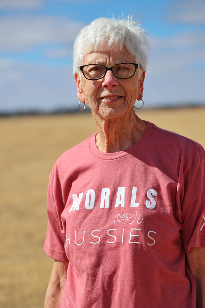 
                  
                    MORALS OVER HUSSIES TEE
                  
                