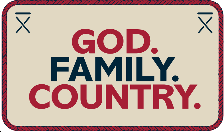 GOD. FAMILY. COUNTRY. Sticker